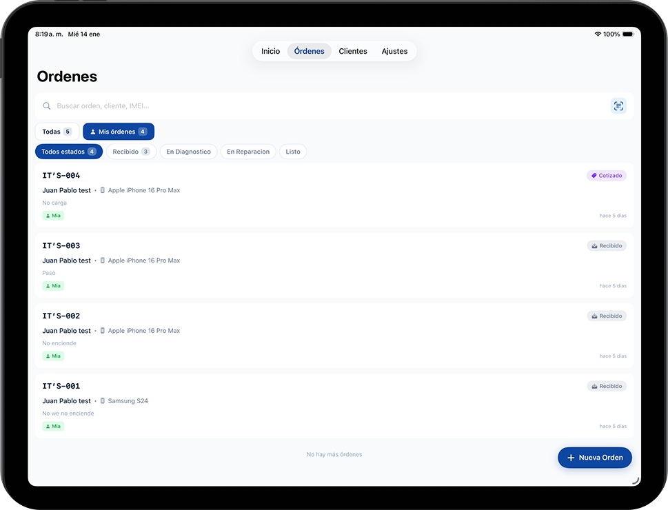 Escaneo de IMEI en iPad